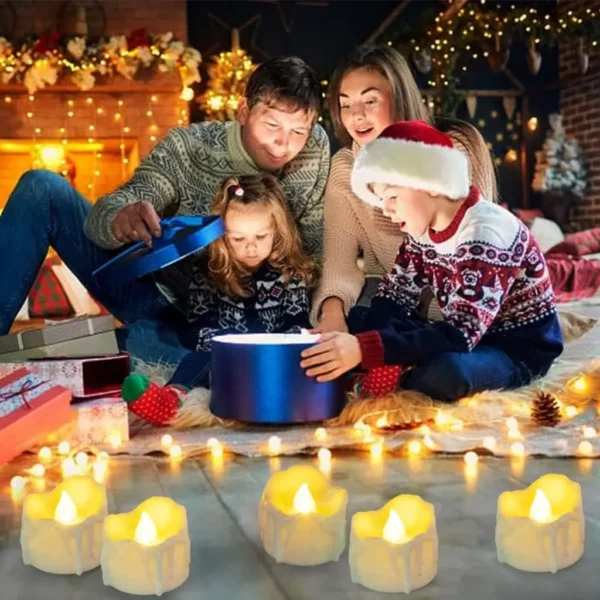 12/96Pcs Flameless LED Electronic Candle Dropping Wax Tea Light Realistic Flames Led Lamp Christmas Halloween Wedding Home Decor - Image 5