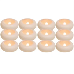12/24 Pack Waterproof Flameless Floating Tealights Candle Electric Flickering LED Candles For Wedding Party Pool&SPA Home Decor