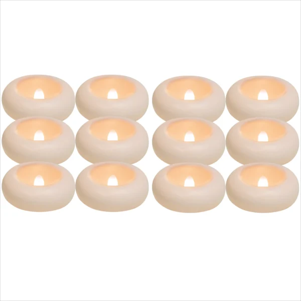 12/24 Pack Waterproof Flameless Floating Tealights Candle Electric Flickering LED Candles For Wedding Party Pool&SPA Home Decor
