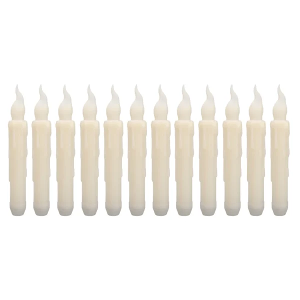Pack of 12/24pcs LED Floating Taper Candles with Remote Flameless Flickering Hanging Candle Light for Home Christmas Party Decor - Image 4