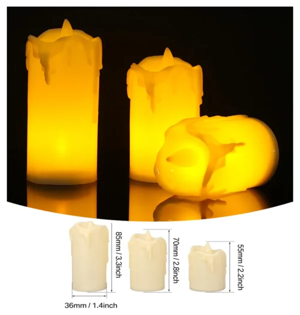12/24Pcs Pack Flameless LED Candle Wishing Tea Light Warm White Battery Operated Candles Halloween Christmas Wedding Decor - Image 10
