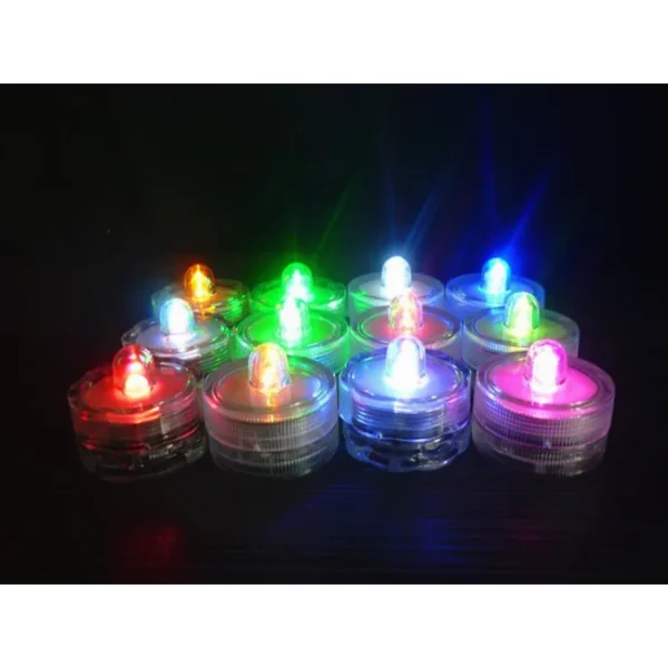 LED Flameless Candles Light Waterproof Tea Lights Underwater Sumbersible Pool LED Lights Decoration Lamp Candle For Wedding Part - Image 2