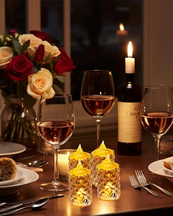 Crystal Candles LED Light Transparent Flameless Battery Power Lantern Night Lamp Wedding Party Birthday Xmas Halloween Decor - Image 4