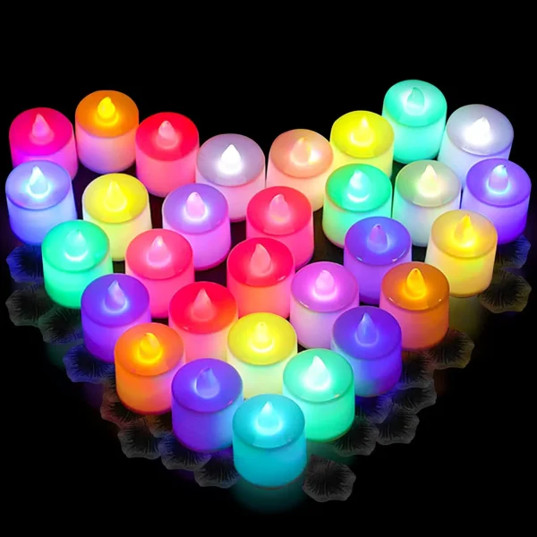 Flameless Led Candle For Home Christmas Party Wedding Decoration Heart-shaped Electronic Battery-Power Tealight Candles - Image 7