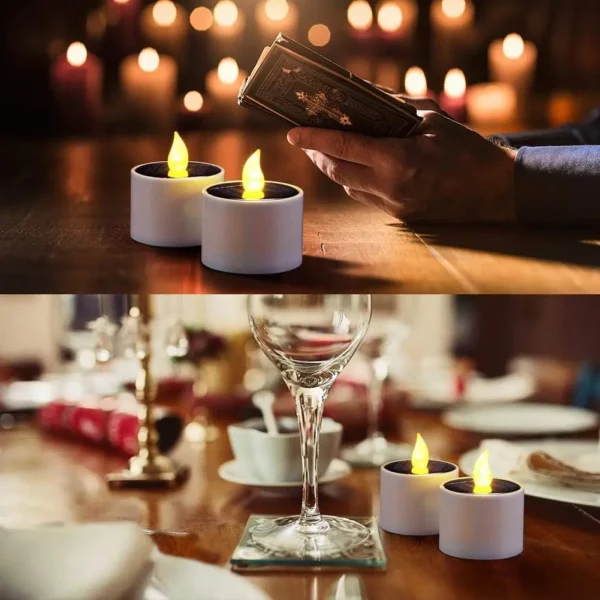 1-30PS Solar Tea Light LED Candles Outdoor Waterproof Flameless Solar Tea Lights Rechargeable Candles for Party Garden Home Deco - Image 4