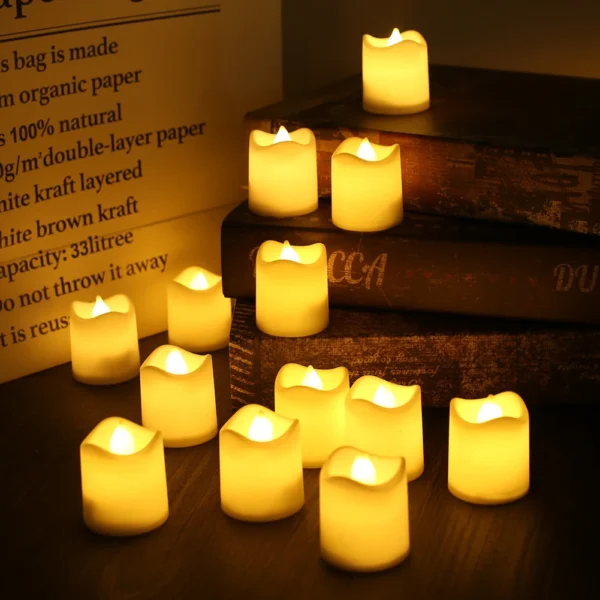 12/24Pcs Flameless LED Candle Wishing Tea Lamp Warm White Home Christmas Party Wedding Decoration Battery-Power Candles Lights - Image 6
