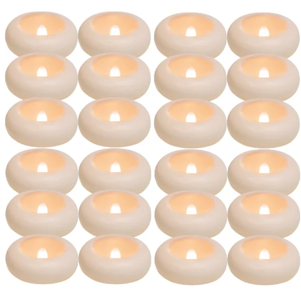 12/24 Pack Waterproof Flameless Floating Tealights Candle Electric Flickering LED Candles For Wedding Party Pool&SPA Home Decor - Image 3