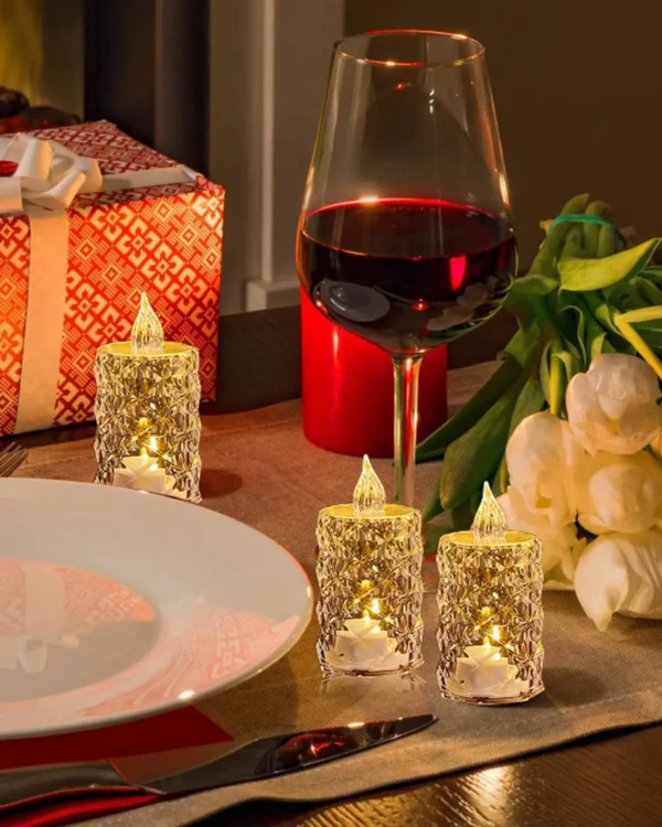 Crystal Candles LED Light Transparent Flameless Battery Power Lantern Night Lamp Wedding Party Birthday Xmas Halloween Decor - Image 5