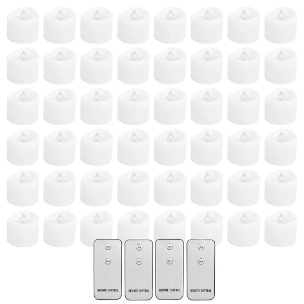 24/48Pcs Remote Flameless Flickering LED Candle Battery Operated Creative Wishing Led Tea Lights Wedding Christmas Table Decor