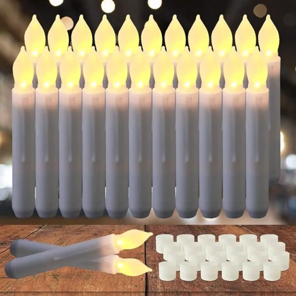 12PCS LED Flameless Electronic Candle Light Battery Operated Candles Taper Tealight LED Night Light For Christmas Wedding Decor - Image 3
