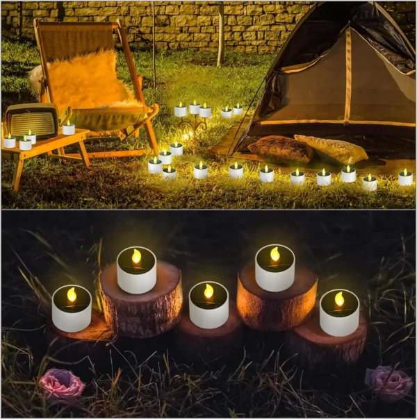 1-30PS Solar Tea Light LED Candles Outdoor Waterproof Flameless Solar Tea Lights Rechargeable Candles for Party Garden Home Deco - Image 6