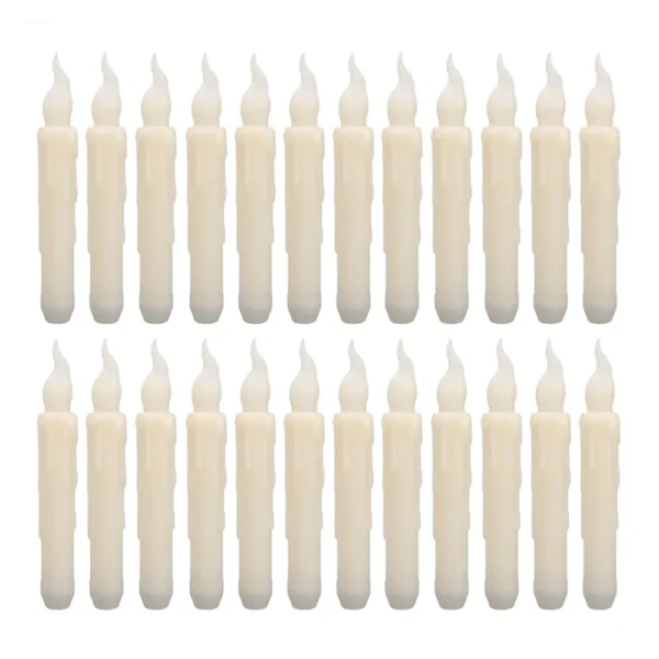 Pack of 12/24pcs LED Floating Taper Candles with Remote Flameless Flickering Hanging Candle Light for Home Christmas Party Decor - Image 2