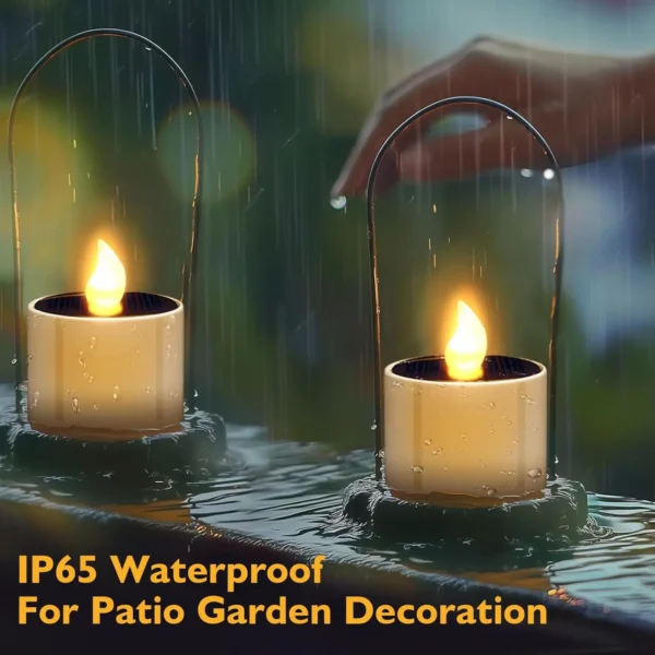 Solar Lamps Tea Lights LED Candle Light Outdoor Waterproof Energy Electronic Flickering Lighting Garden Wedding Party Decoration - Image 4