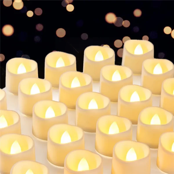 12/24Pcs Pack Flameless LED Candle Wishing Tea Light Warm White Battery Operated Candles Halloween Christmas Wedding Decor - Image 6