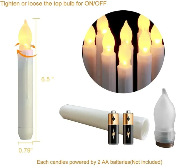 12PCS LED Flameless Electronic Candle Light Battery Operated Candles Taper Tealight LED Night Light For Christmas Wedding Decor - Image 4