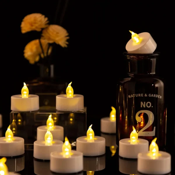 LED Candles 48/24/12 Pack Battery Operated Candles Batteries Lights Candles to Create Warm Ambiance Naturally Flickering Bright - Image 4