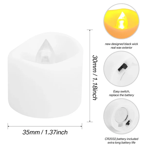 24/48Pcs Remote Flameless Flickering LED Candle Battery Operated Creative Wishing Led Tea Lights Wedding Christmas Table Decor - Image 9