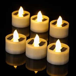 Solar Tea Light Led Candles Flameless Outdoor Waterproof Solar Tea Lights Rechargeable Candles for Party Garden Home Decor