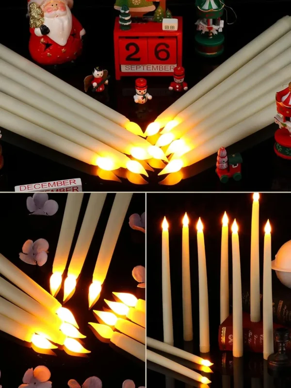 Large Battery-Powered Flameless Candles - LED Warm Light Candle Lamps for Home Decoration for Christmas and Halloween Parties - Image 5