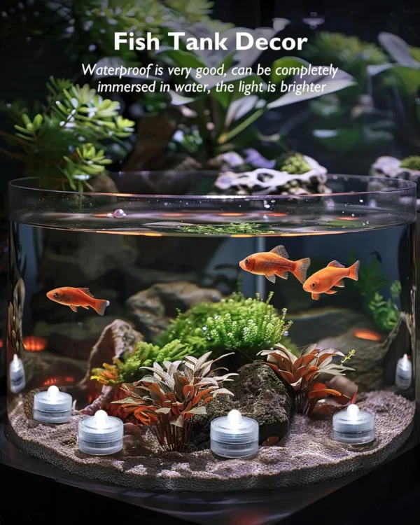 LED Flameless Candles Light Waterproof Tea Lights Underwater Sumbersible Pool LED Lights Decoration Lamp Candle For Wedding Part - Image 9
