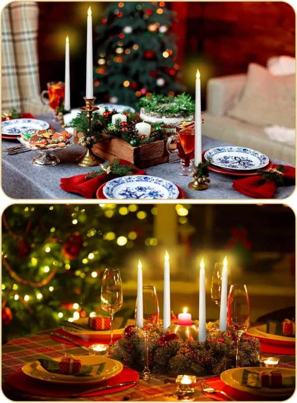 Large Battery-Powered Flameless Candles - LED Warm Light Candle Lamps for Home Decoration for Christmas and Halloween Parties - Image 7