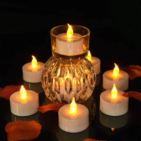 Flameless LED Electronic Candle Dropping Wax Tea Light Realistic Flames Led Lamp Christmas Halloween Wedding Home Decor - Image 4