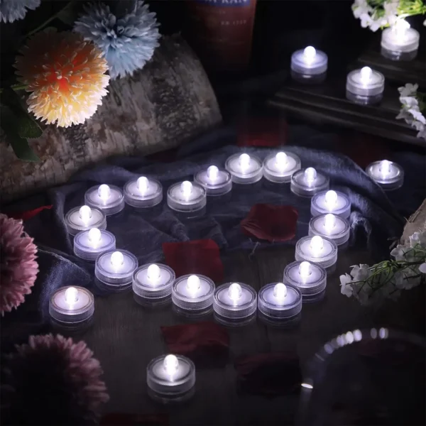 LED Flameless Candles Light Waterproof Tea Lights Underwater Sumbersible Pool LED Lights Decoration Lamp Candle For Wedding Part