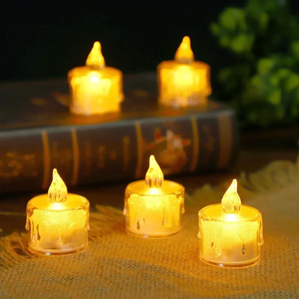 Flameless Led Candle For Home Christmas Party Wedding Decoration Heart-shaped Electronic Battery-Power Tealight Candles - Image 9