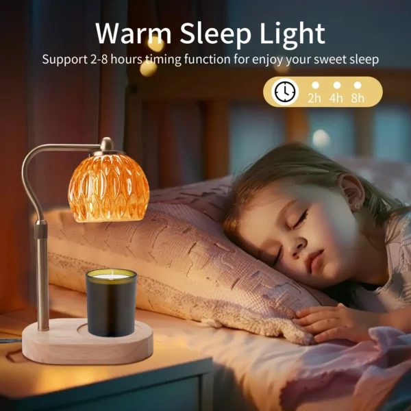 Retro Candle Warmer Table Lamp Aromatherapy Lamp with Timer & Dimmer Height Adjustable for Scented Candles Home Bedroom Decor - Image 7