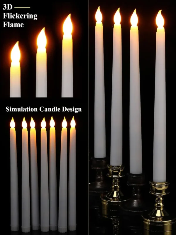 Large Battery-Powered Flameless Candles - LED Warm Light Candle Lamps for Home Decoration for Christmas and Halloween Parties - Image 4