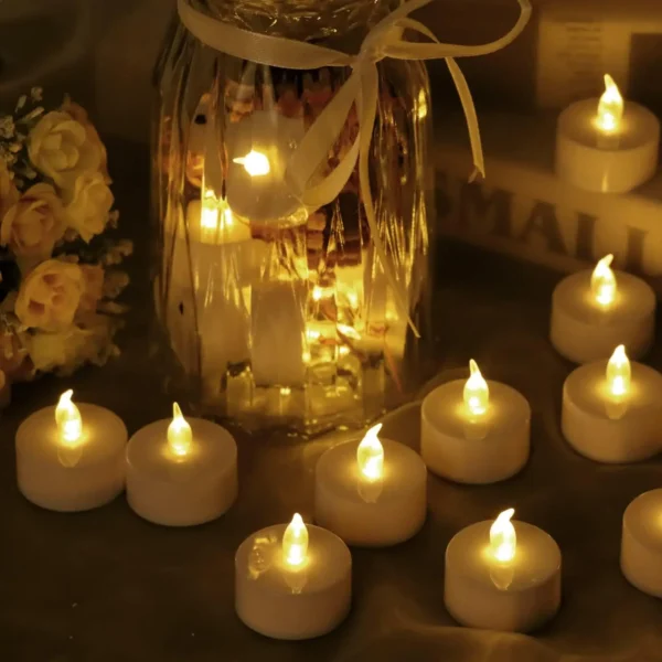 LED Candles 48/24/12 Pack Battery Operated Candles Batteries Lights Candles to Create Warm Ambiance Naturally Flickering Bright - Image 7