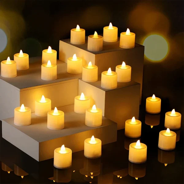 24Pcs Flameless LED Tealight Tea Candles Wedding Light Romantic Candles Lights for Birthday Wedding Party Decorations - Image 3