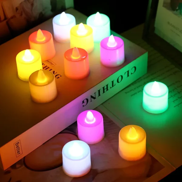 Flameless Led Candle For Home Christmas Party Wedding Decoration Heart-shaped Electronic Battery-Power Tealight Candles - Image 12