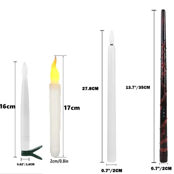 Floating Candles with Magic Wand Remote Control Flickering Warm Light Flameless Taper Candle for Christmas/Wedding/Party Home - Image 9