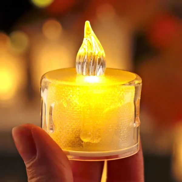 Flameless Led Candle For Home Christmas Party Wedding Decoration Heart-shaped Electronic Battery-Power Tealight Candles - Image 6