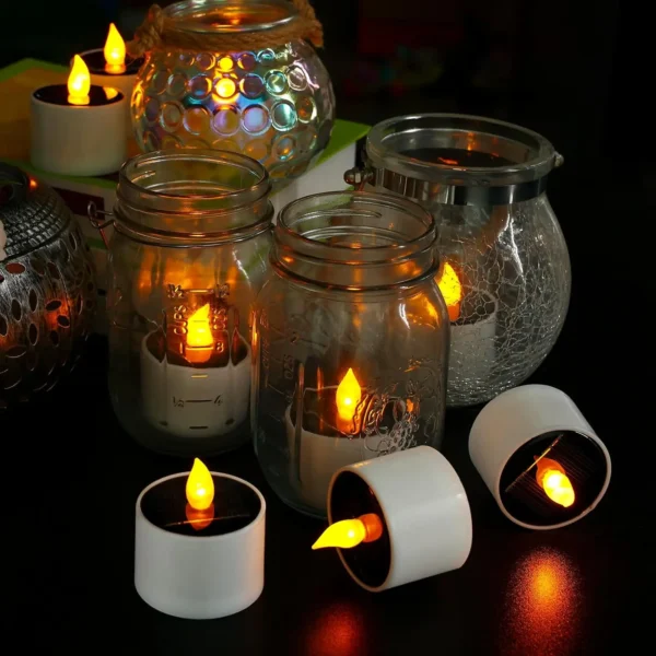 Solar Tea Light Led Candles Flameless Outdoor Waterproof Solar Tea Lights Rechargeable Candles for Party Garden Home Decor - Image 5