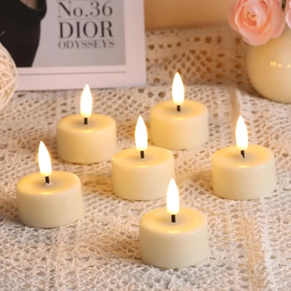 6/12pcs LED Candles Flashing Candles Light Battery Powered Flickering Tea Light Flameless Candles Birthday Wedding Party Decor - Image 5