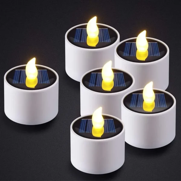 1-30PS Solar Tea Light LED Candles Outdoor Waterproof Flameless Solar Tea Lights Rechargeable Candles for Party Garden Home Deco