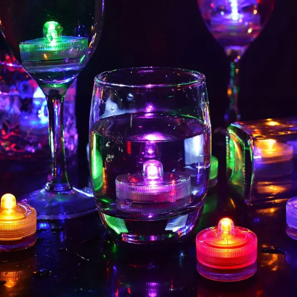 LED Flameless Candles Light Waterproof Tea Lights Underwater Sumbersible Pool LED Lights Decoration Lamp Candle For Wedding Part - Image 8
