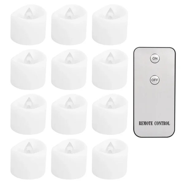 24/48Pcs Remote Flameless Flickering LED Candle Battery Operated Creative Wishing Led Tea Lights Wedding Christmas Table Decor - Image 4