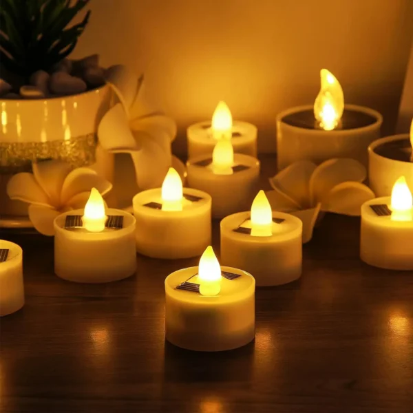 Solar Tea Light Led Candles Flameless Outdoor Waterproof Solar Tea Lights Rechargeable Candles for Party Garden Home Decor - Image 5