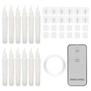 Pack of 12/24pcs LED Floating Taper Candles with Remote Flameless Flickering Hanging Candle Light for Home Christmas Party Decor