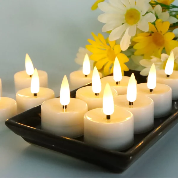 6/12pcs LED Candles Flashing Candles Light Battery Powered Flickering Tea Light Flameless Candles Birthday Wedding Party Decor - Image 2