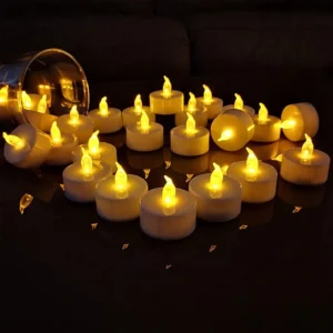 Flameless LED Electronic Candle Dropping Wax Tea Light Realistic Flames Led Lamp Christmas Halloween Wedding Home Decor