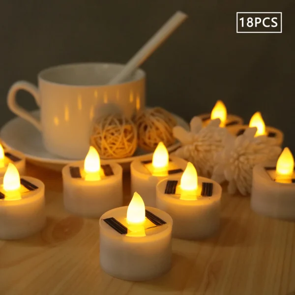 Solar Tea Light Led Candles Flameless Outdoor Waterproof Solar Tea Lights Rechargeable Candles for Party Garden Home Decor - Image 4