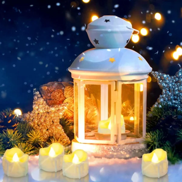 12/96Pcs Flameless LED Electronic Candle Dropping Wax Tea Light Realistic Flames Led Lamp Christmas Halloween Wedding Home Decor - Image 6