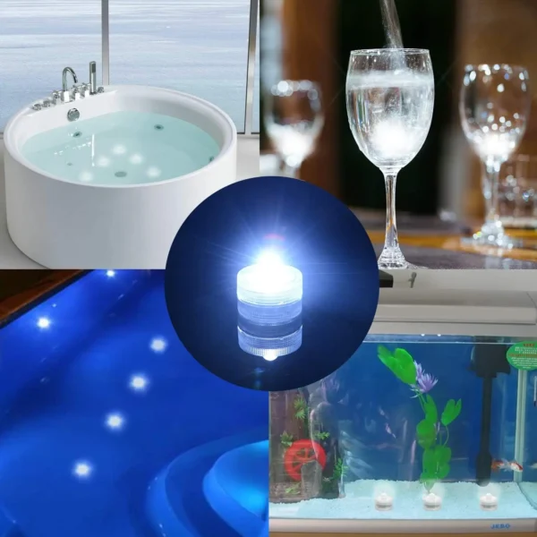 LED Flameless Candles Light Waterproof Tea Lights Underwater Sumbersible Pool LED Lights Decoration Lamp Candle For Wedding Part - Image 7