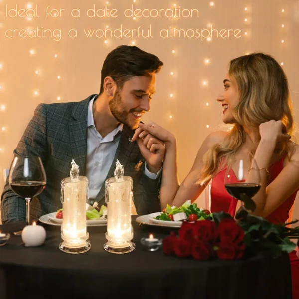 Crystal Candles LED Light Transparent Flameless Battery Power Lantern Night Lamp Wedding Party Birthday Xmas Halloween Decor - Image 7