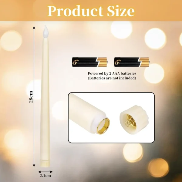 Large Battery-Powered Flameless Candles - LED Warm Light Candle Lamps for Home Decoration for Christmas and Halloween Parties - Image 6