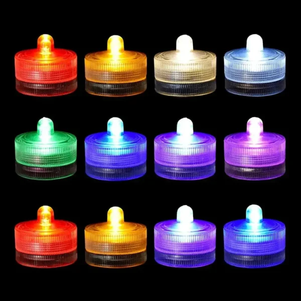 LED Flameless Candles Light Waterproof Tea Lights Underwater Sumbersible Pool LED Lights Decoration Lamp Candle For Wedding Part - Image 4